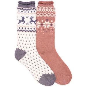 imageMUK LUKS womens Tall Heat Retainers 2 Pair PackPurplePeach