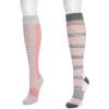 imageMUK LUKS Womens Cotton Compression KneeHigh SocksGreyPink
