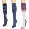 imageMUK LUKS Womens Cotton Compression KneeHigh SocksNavy