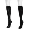 imageMUK LUKS womens 2 Pair Pack Nylon Compression Knee High SocksEbonyDot