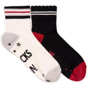 imageMUK LUKS Womens Cotton Compression KneeHigh SocksIvoryBlack