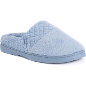 imageMUK LUKS Womens Micro Chenille Trimmed Clog SlippersBlueBlue