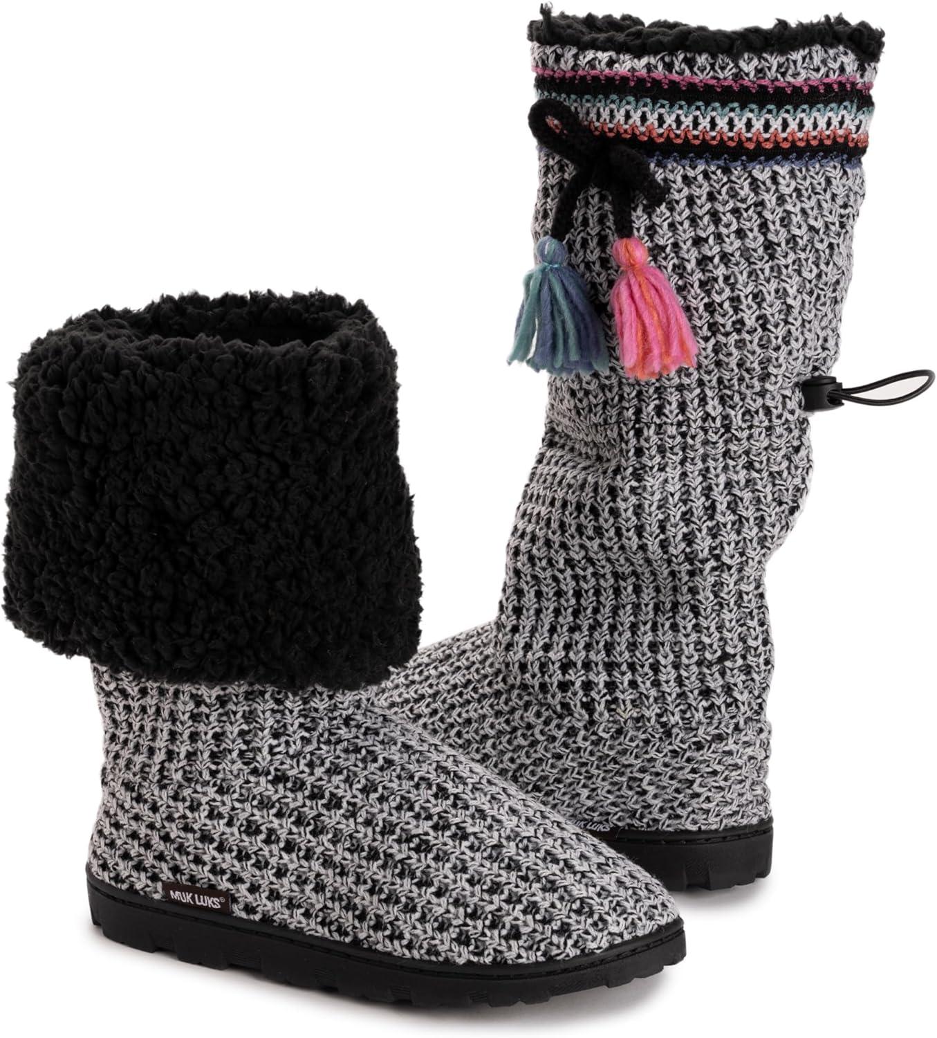 imageMUK LUKS Womens Tabbi Toggle SlipperBlackWhite