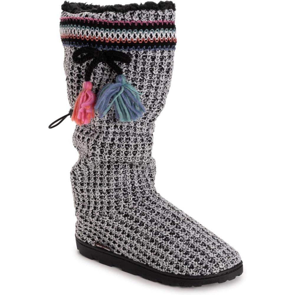 imageMUK LUKS Womens Tabbi Toggle SlipperBlackWhite