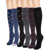 imageMUK LUKS Womens 6 Pack Nylon Compression Socks EbonyBurgundyBlue KneeHigh OS Wide