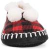imageMUK LUKS Womens Pom Ballerina Slippers SockRedBlack