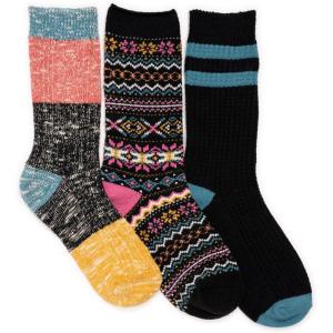 imageMUK LUKS womens Boot Socks 3 Pair PackBlackMulti