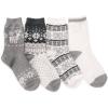 imageMUK LUKS womens Womens 4 Pair Pack Holiday Boot SocksIvory