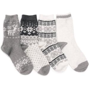 imageMUK LUKS womens Womens 4 Pair Pack Holiday Boot SocksIvory