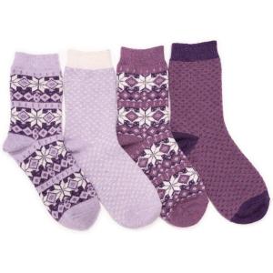 imageMUK LUKS womens Womens 4 Pair Pack Holiday Boot SocksSugar Plum
