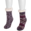 imageMUK LUKS Womens Chenille Eyelash Mix Cabin Sock 2 Pair PackBerry