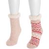 imageMUK LUKS Womens Chenille Eyelash Mix Cabin Sock 2 Pair PackPink