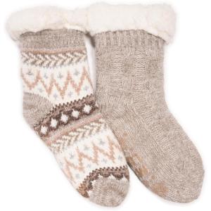 imageMUK LUKS Womens Chenille Eyelash Mix Cabin Sock 2 Pair PackGrey