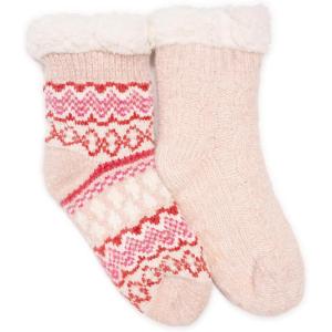 imageMUK LUKS Womens Chenille Eyelash Mix Cabin Sock 2 Pair PackPink