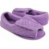 imageMUK LUKS Womens Micro Chenille Adjustable Open Toe Full Foot SlipperLavender
