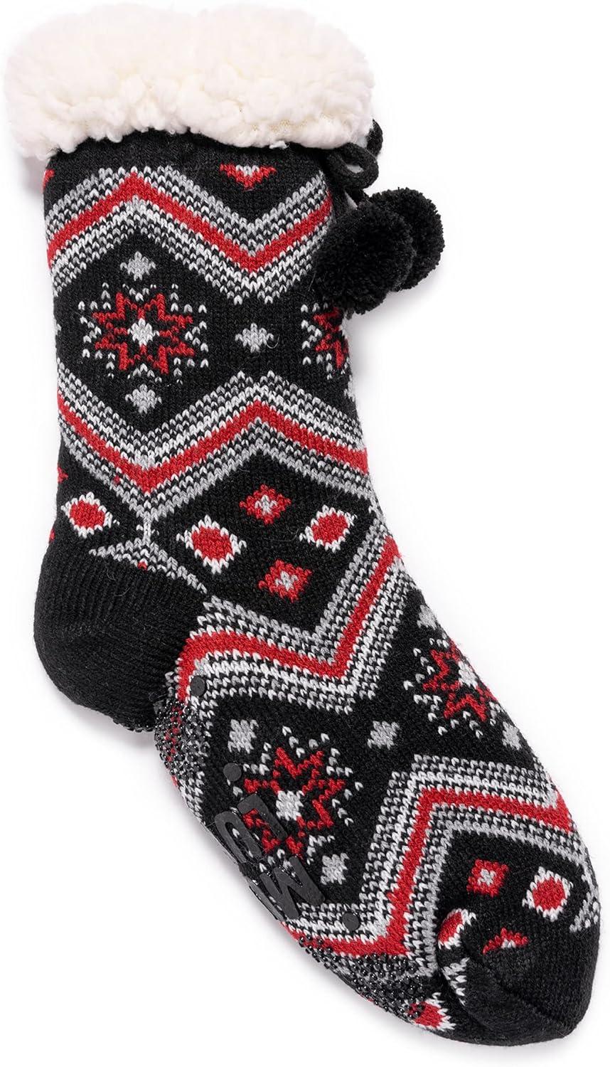 imageMUK LUKS Womens 1Pair Cabin SocksBlack Fairisle