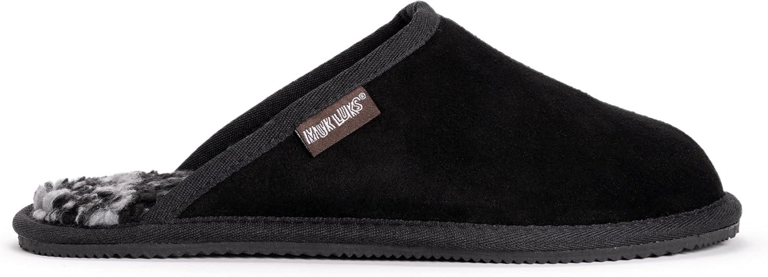 imageMUK LUKS mens Muk Luks Mens Dave Printed Berber Suede ScuffBlack