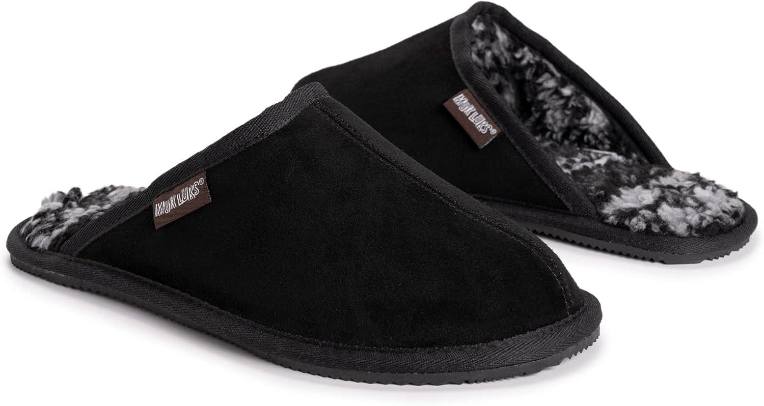imageMUK LUKS mens Muk Luks Mens Dave Printed Berber Suede ScuffBlack