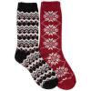 imageMUK LUKS womens Wool Socks 2 Pair PackBlackSilverRed
