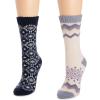 imageMUK LUKS womens Wool Socks 2 Pair PackNavyBlueIvory