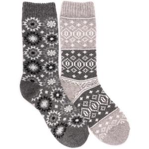 imageMUK LUKS womens Wool Socks 2 Pair PackDark GreyLight Grey