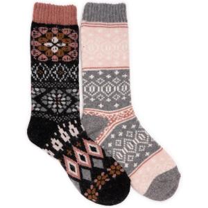 imageMUK LUKS womens Wool Socks 2 Pair PackGreyPeach