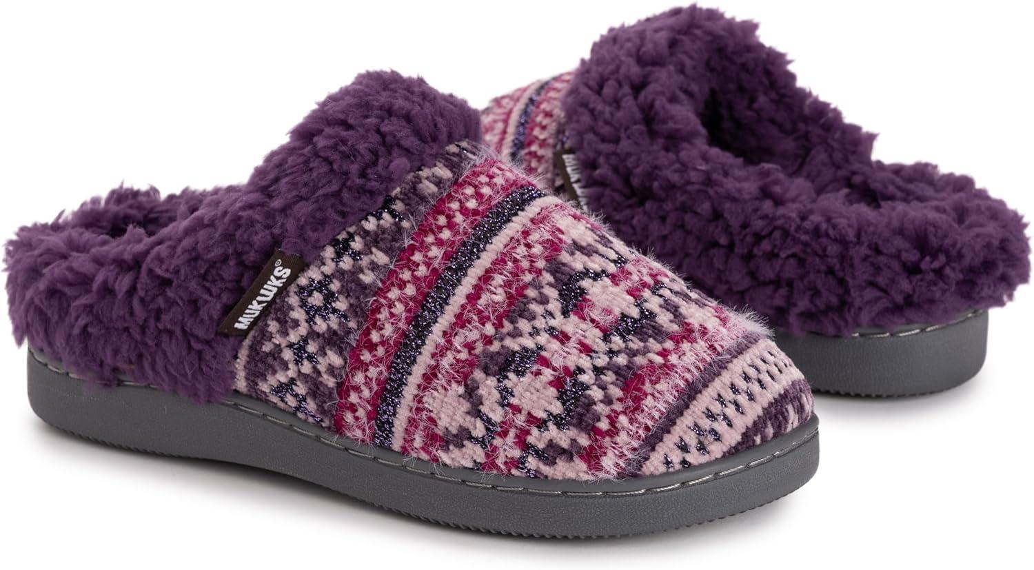 imageMUK LUKS Womens Suzanne Clog SlipperMagical Christmas Purple
