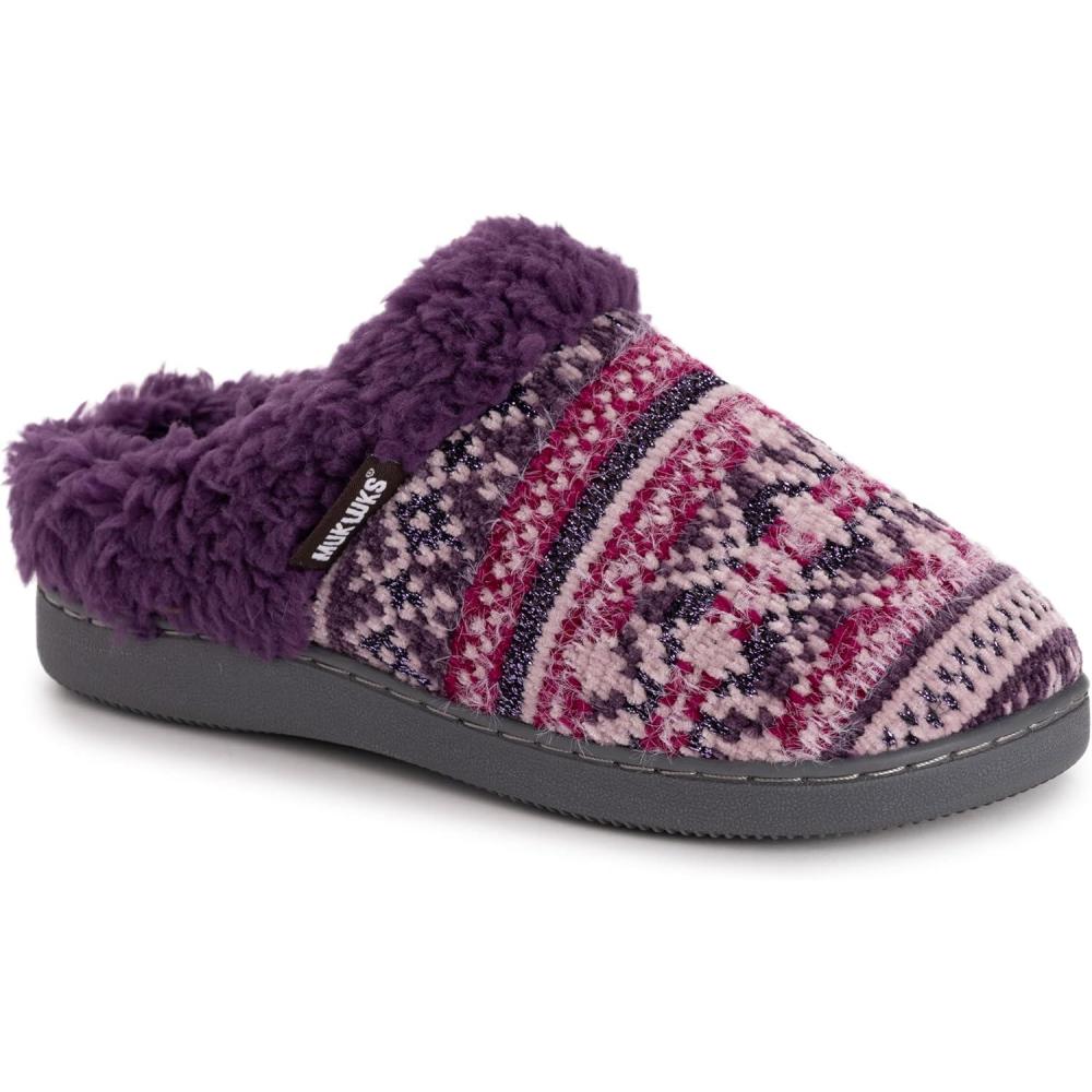 imageMUK LUKS Womens Suzanne Clog SlipperMagical Christmas Purple