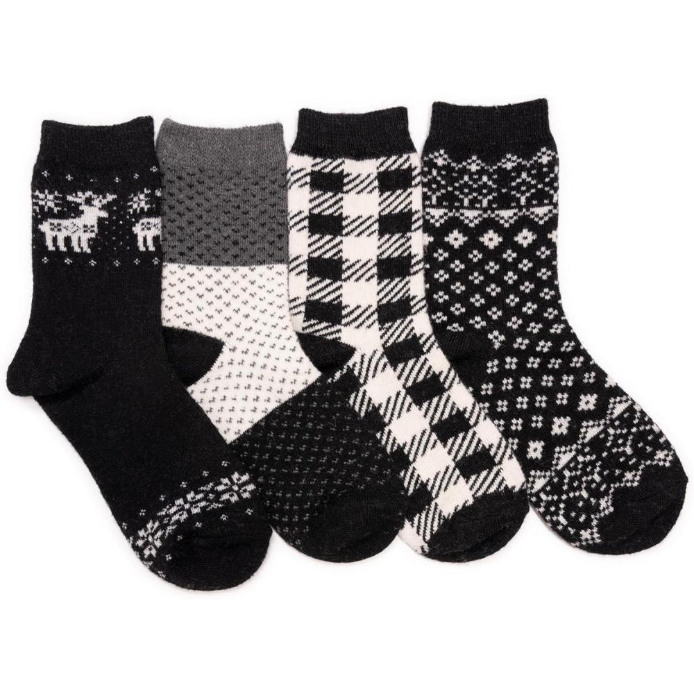 imageMUK LUKS womens Holiday 4 Pair Pack SocksBlack