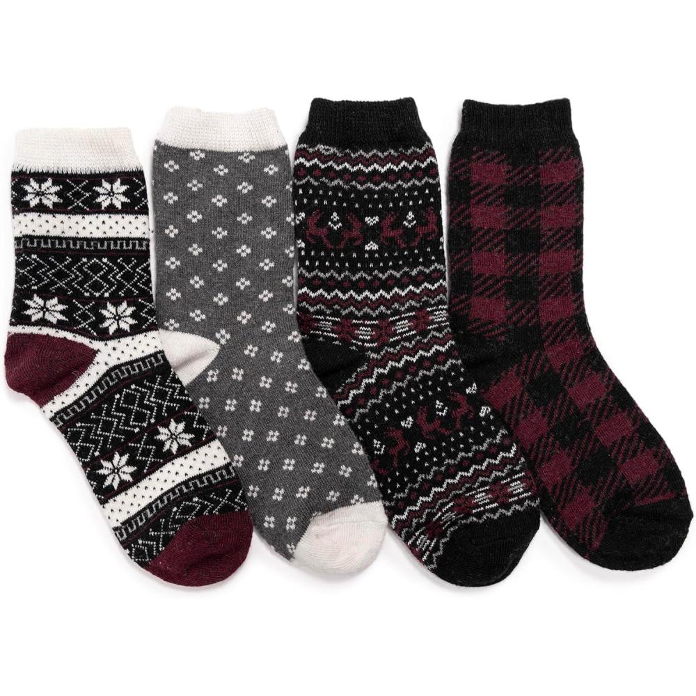 imageMUK LUKS womens Holiday 4 Pair Pack SocksCranberry Crush