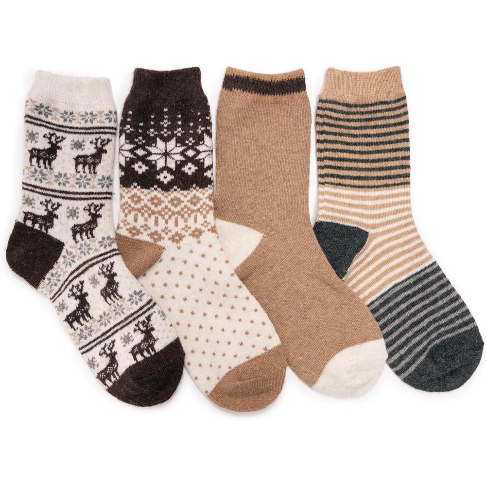 imageMUK LUKS womens Holiday 4 Pair Pack SocksSalted Caramel