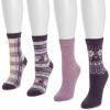 imageMUK LUKS womens Holiday 4 Pair Pack SocksPurple