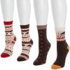 imageMUK LUKS womens Holiday 4 Pair Pack SocksYellow Brown