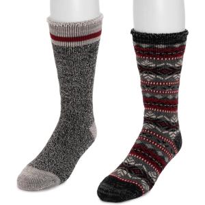 imageMUK LUKS mens 2 Pk Heat Retainer SocksCandy AppleBlack