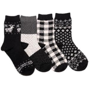 imageMUK LUKS womens Holiday 4 Pair Pack SocksBlack