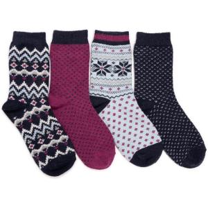 imageMUK LUKS womens Holiday 4 Pair Pack SocksBlue Multi