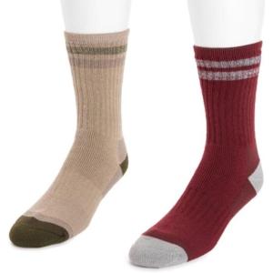 image2 Pair Pack Mens Heat Retainer Hiking SocksFawnoxbloodstripe