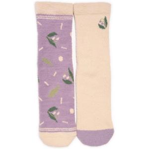 imageMUK LUKS womens Cozy Compression With Grippers 2 PackCreamPurple