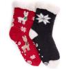 imageMUK LUKS Cabin Cozy Sock 2 Pair Red Llama Black Star LXL