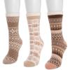 image:imageMUK LUKS womens Tall Cozy Lined Lounge Sock 3 PackPinkBrown Pack