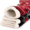 image:imageMUK LUKS womens Tall Cozy Lined Lounge Sock 3 PackRedBlack Pack