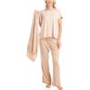 image:imageMUK LUKS 3 Piece Womens Pajamas  Anything Sleep and Lounge Set Matching Long Sleeve Cardigan Conjunto de Pijama Caramel Leopard PS