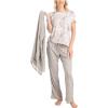 image:imageMUK LUKS 3 Piece Womens Pajamas  Anything Sleep and Lounge Set Matching Long Sleeve Cardigan Conjunto de Pijama GreyCotton Candy M