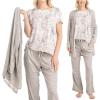 image:imageMUK LUKS 3 Piece Womens Pajamas  Anything Sleep and Lounge Set Matching Long Sleeve Cardigan Conjunto de Pijama GreyCotton Candy M