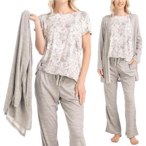 image:imageMUK LUKS 3 Piece Womens Pajamas  Anything Sleep and Lounge Set Matching Long Sleeve Cardigan Conjunto de Pijama