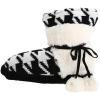 image:imageMUK LUKS Womens Muk Luks Houndstooth Sherpa Wrap Bootie Ankle BootHoundstoothNeutral Black