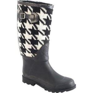 image:imageMUK LUKS Womens Muk Luks Houndstooth Rain Boots BootHoundstoothNeutral Black
