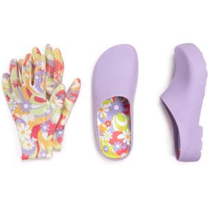 image:imageMUK LUKS Womens Garden Clogs and Gloves SetsLavendar Floral