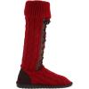 image:imageMUK LUKS Womens Cable Knit LaceUp SlipperCandy Apple