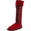 image:imageMUK LUKS Womens Cable Knit LaceUp SlipperCandy Apple